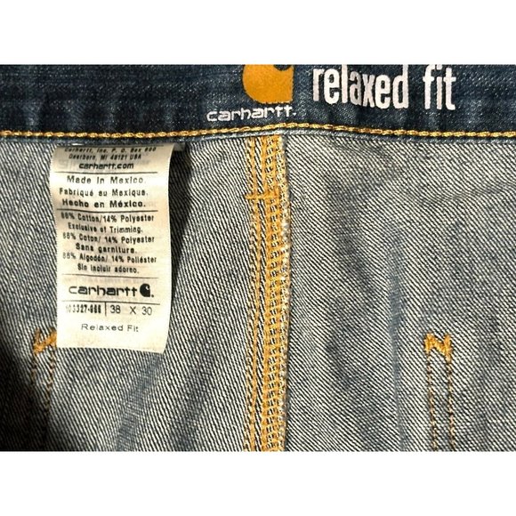 Carhartt 38x30 Relaxed Fit Straight Leg Carpenter Painter Jeans Medium Wash NWOT - Picture 2 of 9